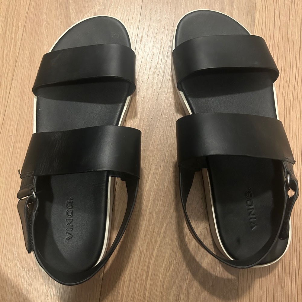 Vince Black Sandals with Ankle Strap